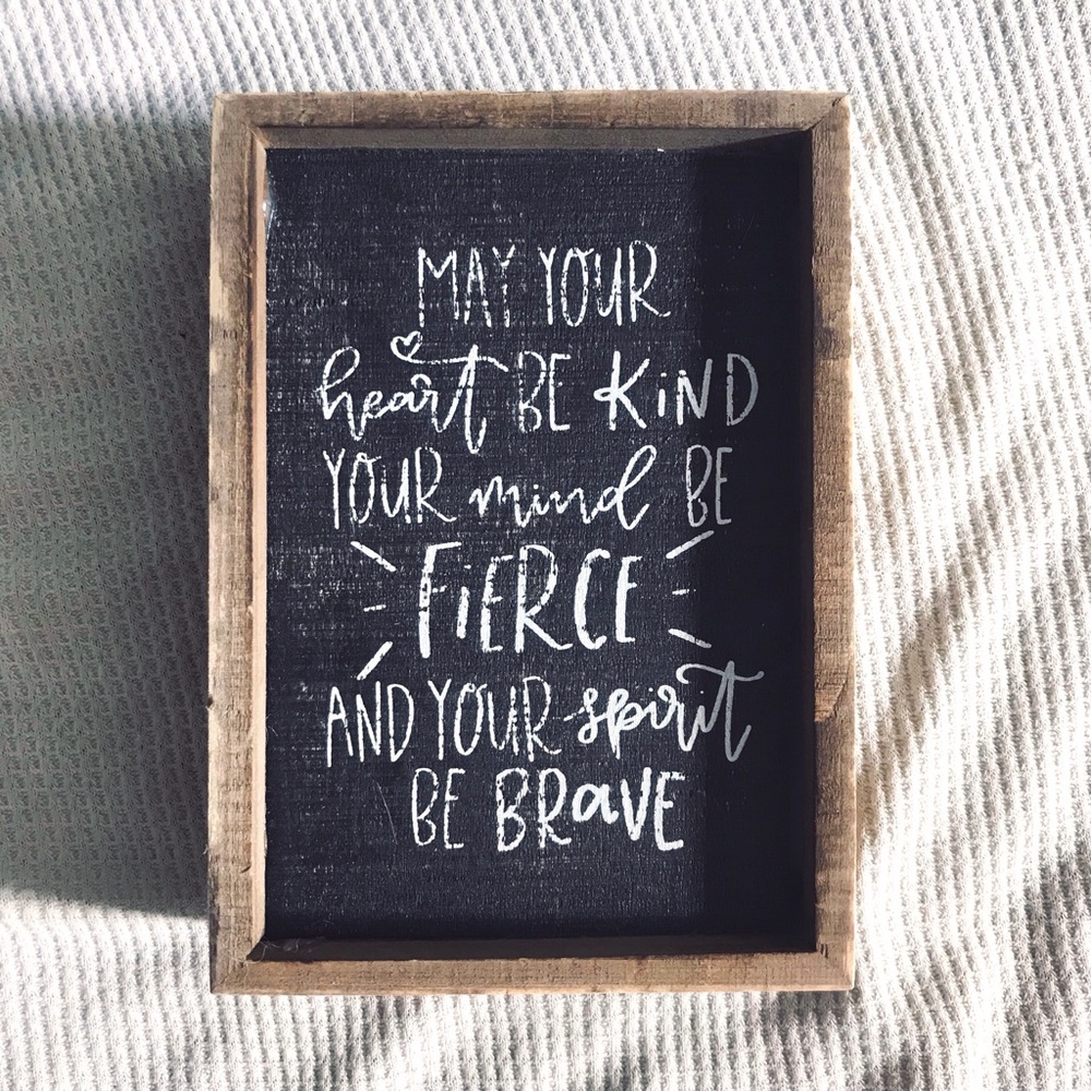Kind heart sign wall home office decor sign cute